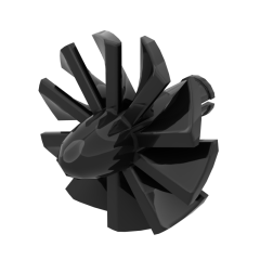 Jet Engine Fan with 10 Blades and Technic Pin #46667 Black