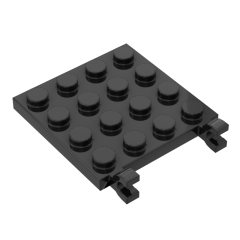 Plate Special 4 x 4 with Clips Horizontal #47998 Black