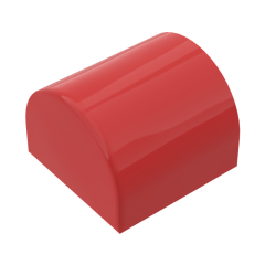 Brick Curved 1 x 1 x 2/3 Double Curved Top, No Studs #49307 Red