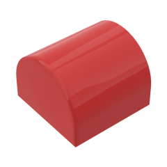 Brick Curved 1 x 1 x 2/3 Double Curved Top, No Studs #49307 Red Gobricks