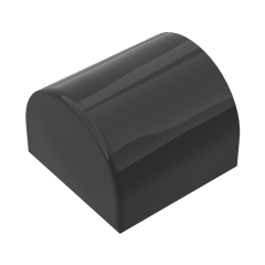Brick Curved 1 x 1 x 2/3 Double Curved Top, No Studs #49307 Black