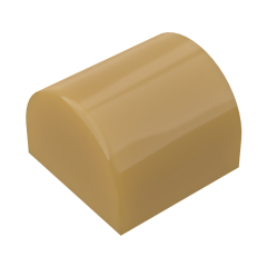 Brick Curved 1 x 1 x 2/3 Double Curved Top, No Studs #49307 Pearl Gold