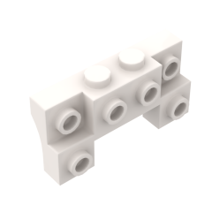 Brick Special 2 x 4 - 1 x 4 with 2 Recessed Studs and Thick Side Arches #52038 White
