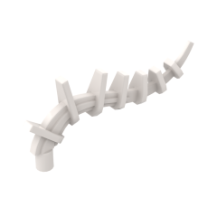 Plant / Creature Body Part, Vine / Tail / Tentacle / Bionicle Spine, Spiky #55236 White
