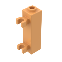 Brick Modified 1 x 1 x 3 With 2 Clips Vertical (Undetermined Stud Type) #60583 Medium Dark Flesh