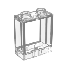 Window 1 x 2 x 2 Flat Front #60592 Trans-Clear Gobricks