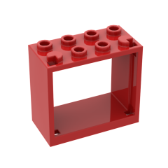 Window 2 x 4 x 3 Frame - Hollow Studs #60598 Red