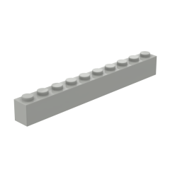 Brick 1 x 10 #6111 Light Bluish Gray 10 pieces