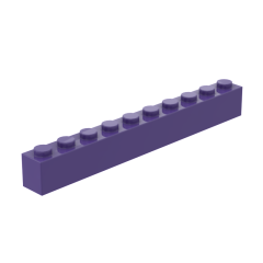 Brick 1 x 10 #6111 Dark Purple