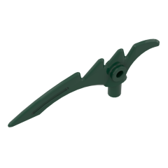 Weapon Scythe / Crescent Blade Serrated with Bar #98141 Dark Green