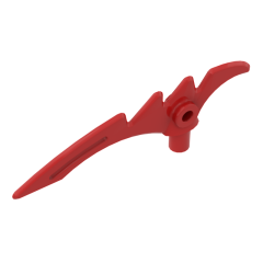 Weapon Scythe / Crescent Blade Serrated with Bar #98141 Red