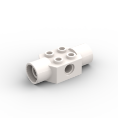 Technic Brick Special 2 x 2 with Pin Hole, with 2 Rotation Joint Sockets #48172 White