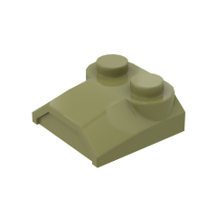 Brick Curved 2 x 2 x 2/3 Two Studs and Lip End #41855 Olive Green