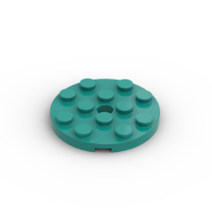 Plate Round 4 x 4 with Pin Hole #60474 Dark Turquoise