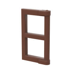 Pane For Window 1 x 2 x 3 With Thick Corner Tabs #60608 Reddish Brown