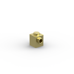 Brick Special 1 x 1 with Stud on 1 Side #87087 Plating gold