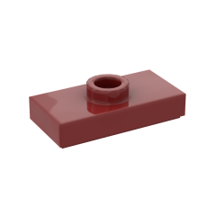 Plate, Modified 1 x 2 with 1 Stud, Jumper #3794 Dark Red