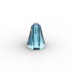 Cone 2 x 2 x 2 with Completely Open Stud #14918 Trans-Light Blue