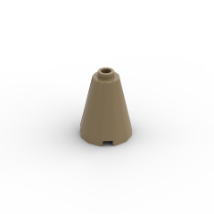 Cone 2 x 2 x 2 with Completely Open Stud #14918 Dark Tan