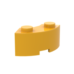 Curved Brick 2 Knobs #3063 Bright Light Orange