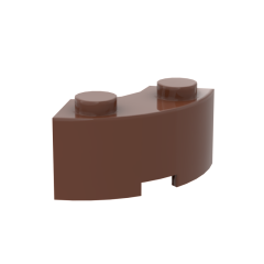 Curved Brick 2 Knobs #3063 Reddish Brown