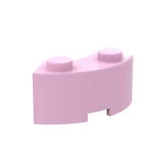 Curved Brick 2 Knobs #3063 Bright Pink