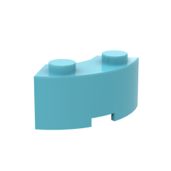 Curved Brick 2 Knobs #3063 Medium Azure