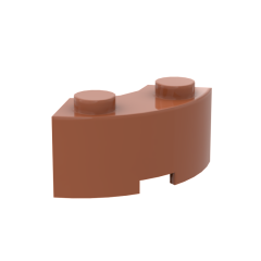 Curved Brick 2 Knobs #3063 Dark Orange