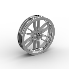 Wheel 75mm D. x 17mm Motorcycle #88517 plated silver
