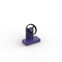 Steering Stand 1 x 2 with Black Steering Wheel #3829c01 Dark Purple