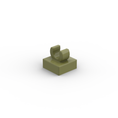 Tile Special 1 x 1 with Clip with Rounded Edges #15712 Olive Green