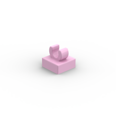 Tile Special 1 x 1 with Clip with Rounded Edges #15712 Bright Pink