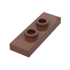 Plate Special 1 x 3 with 2 Studs with Groove and Inside Stud Holder (Jumper) #34103 Reddish Brown
