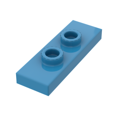 Plate Special 1 x 3 with 2 Studs with Groove and Inside Stud Holder (Jumper) #34103 Dark Azure