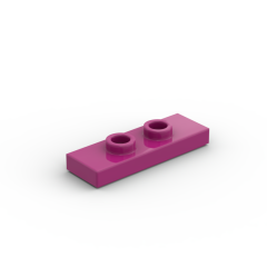 Plate Special 1 x 3 with 2 Studs with Groove and Inside Stud Holder (Jumper) #34103 Magenta