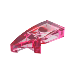 Slope Curved 2 x 1 with Stud Notch Left #29120 Trans-Dark Pink