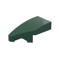 Slope Curved 2 x 1 with Stud Notch Left #29120 Dark Green