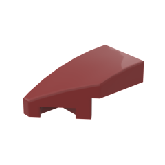 Slope Curved 2 x 1 with Stud Notch Left #29120 Dark Red