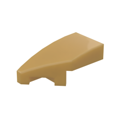 Slope Curved 2 x 1 with Stud Notch Left #29120 Pearl Gold