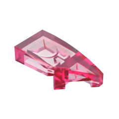 Slope Curved 2 x 1 with Stud Notch Right #29119 Trans-Dark Pink
