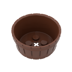 Barrel Half Large with Axle Hole #64951 Reddish Brown