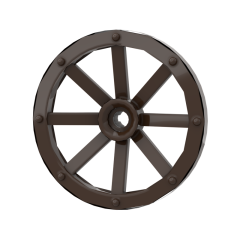 Wheel Wagon Large 33mm D. (Undetermined Hole Type) #4489 Dark Brown