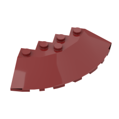 Brick, Round Corner 6 x 6 with Slope 33 Edge, Facet Cutout #95188 Dark Red