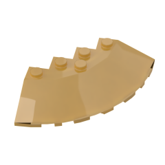 Brick, Round Corner 6 x 6 with Slope 33 Edge, Facet Cutout #95188 Pearl Gold