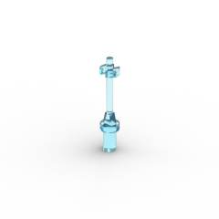 Bar 3L, with Handle, Stop Ring and Side Stops (Minifig Ski Pole) #18745 Trans-Light Blue