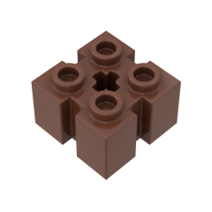 Brick 2 x 2 with Groove A.Cr.Hole #90258 Reddish Brown