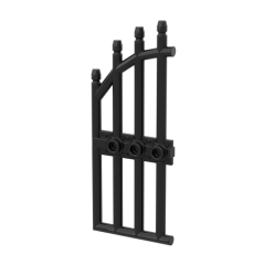 Gate 1 x 4 x 9 Arched with Bars and Three Studs #42448 Black 10 pieces