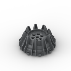 Wheel Hard Plastic With Small Cleats And Flanges #64712 Dark Bluish Gray