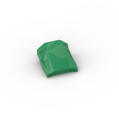Slope, Curved 2 x 2 with 3 Side Ports Recessed #44675 Green