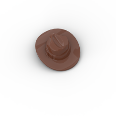 Minifig Hat Wide Brim, Outback Style (Fedora) #61506 Reddish Brown